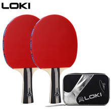 LOKI C3000 набор ракеток для настольного тенниса, 2 шт., тренировочная летучая мышь для пинг-понга, Любительская ракетка для пинг-понга с 2 шариками и сумкой 2024 - купить недорого