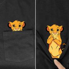 CLOOCL T-Shirt Fashion Brand Pocket Lion King Cartoon Cotton Printed T-shirt Men for Women Shirts Hip Hop Tops Funny Tees 2024 - buy cheap