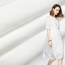 Полуметровая белая ткань, 100% хлопок, поплин, тонкая ткань для рубашек, Высококачественная подкладка для платья T1403 2024 - купить недорого