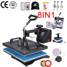 double display control new  8 in 1 Combo Heat Press Machine Sublimation thermal Printer For Mug/Cap/T shirt/Phone Case 2024 - buy cheap