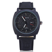 WOMAGE Fashion Black Watches Men Military Sports Men Watches Leather Band Quartz Wristwatch reloje hombre relogio masculino 2024 - buy cheap