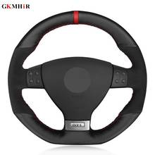 Car Steering Wheel Cover Non-slip Black Genuine Leather Suede DIY For Volkswagen Golf 5 Mk5 GTI VW Golf 5 R32 Passat R GT 2005 2024 - buy cheap