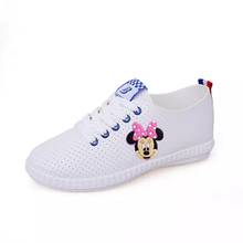 Disney-Zapatillas deportivas antideslizantes para niños y niñas, zapatos informales con estampado de dibujos animados de Mickey Mouse, suela suave, transpirables, para correr 2024 - compra barato
