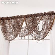 NAPEARL Transparent Sheer Waterful Valance for Living Room Window Curtains Home Beads Decoration Elegant Rod Pocket Short Drapes 2024 - buy cheap