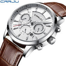 CRRJU 2212 Quartz Watch Luxury Fashion Sport Chronograph Mens Wristwatch Clock Simple Leather Watches Men Wrist Montre Homme 2024 - buy cheap