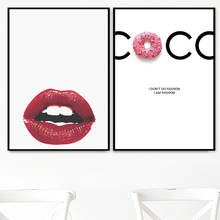 Sexy Lip Donuts Positive Quotes Wall Art Canvas Painting Nordic Posters And Prints Art Wall Pictures For Living Room Salon Decor 2024 - buy cheap