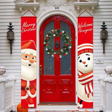 Adornos de banderines de Feliz Navidad, decoraciones navideñas para el hogar, decoración de Puerta de Santa Claus, regalos de Navidad de Año Nuevo 2020 2024 - compra barato