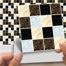 15pcs/set Marble Mosaic Style Frosted Tiles Wall Sticker Bathroom Kitchen Tile Waist Line Wallpaper Waterproof Vinyl Art Mural 2024 - buy cheap