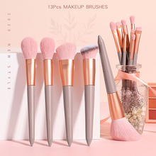 BANFI Pink Makeup Brushes Set with Flannel Bag 13pcs Soft Concealer Foundation Blush Eyebrow Face Make-up Cosmetic Tools Kit 2024 - buy cheap