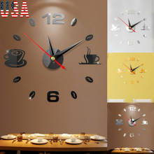 3D современные DIY большое количество зеркальные настенные стикеры большие домашние декоративные часы дизайнерские часы США 2024 - купить недорого