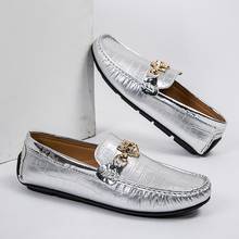 FIXSYS 2021 Summer Man Loafers Fashion Men Flat Moccasins Handmade Driving Shoes Slip-on Boat Shoes Crocodile Men Casual Shoes 2024 - buy cheap