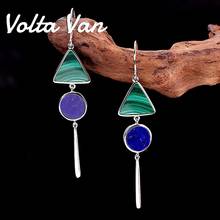 Volta Van-Pendientes colgantes de Plata de Ley 925, aretes de Plata de lapislázuli, moda geométrica elegante, 2021 2024 - compra barato
