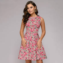 Vestido de verano con estampado de flores para mujer, Túnica elegante, sin mangas, para fiesta, 2020 2024 - compra barato