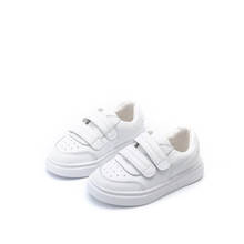 Zapatos blancos para niños y niñas, zapatillas informales transpirables, de cuero genuino, único 2024 - compra barato