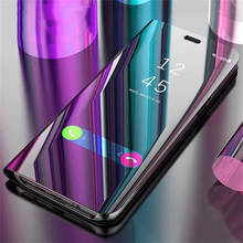 Умный зеркальный флип-чехол для телефона Samsung Galaxy S20 Plus S10 S8 S9 + Plus S6 S7 edge, кожаный чехол для Note 10 9 8 5, оболочка, чехлы 2024 - купить недорого