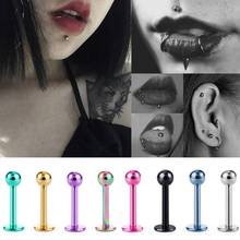 1PC Unisex 16G Labret Piercing Lip Ring Stainless Steel Tragus Helix Cartilage Ear Piercings Ombligo Colorful Punk Body Jewelry 2024 - buy cheap