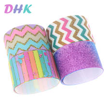 DHK 1,5 ''10 ярдов шеврон цветов Печатный Grosgrain ленточный аксессуар Hairbow головные уборы украшения DIY Оптовая Продажа 38 мм B1880 2024 - купить недорого