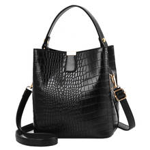 Retro Alligator Bucket Bags Women Crocodile Pattern Handbag Capacity Casual Crocodile Shoulder Messenger Bags Ladies Pu Purse 2024 - buy cheap