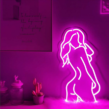 Sinal de luz neon led fofo para decoração de parede, estética, sexy, feminina, elegante, nude, anime kawaii, decoração de quarto, mural 2024 - compre barato