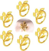 24pcs/lot  Exquisite napkin ring metal plated napkin ring fashion maple leaf napkin buckle wedding party desktop decorations 2024 - buy cheap