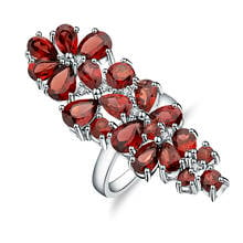 GEM'S BALLET 10.56Ct Natural Red Garnet Gemstone Ring 925 Sterling Silver Cocktail Rings For Women Wedding Fine Jewelry 2022 - купить недорого
