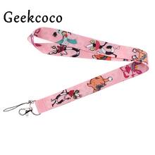 Cartoon pink Lanyard Mobile Phone Key Card Identification Straps USB Badges Holder Hanging J0479 2024 - buy cheap