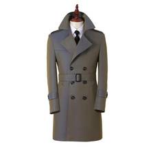 Mens trench coats man gradient england long coat men double breasted clothes slim fit overcoat casual long sleeve spring autumn 2024 - buy cheap