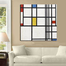 Piet cornelies mondrian pintura em tela impressão sala de estar decoração para casa moderna arte da parede pintura a óleo cartazes quadros quadro 2024 - compre barato