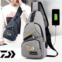 Daiwa 2021 New Arrival Male Hikking Shoulder Bags USB Charging Crossbody Bags Men Outdoor Anti Theft Chest Bag Fishing Bag 2024 - buy cheap