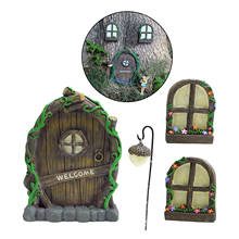 Miniature Fairy Gnome Window Door Elf Home for Yard Art Garden Sculpture Statues Decor Outdoor Fairy Garden 2024 - buy cheap