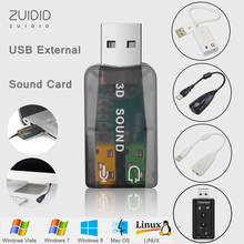 Mini tarjeta de sonido externa USB 7,1, estéreo, 3,5mm, micrófono, Conector de auriculares 3d para adaptador de Audio Windows XP/2000/Vista/7 2024 - compra barato