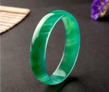 Pulseira de jade verde natural, pulseiras femininas esculpidas à mão, joias femininas, acessórios de moda 67-68mm 2024 - compre barato