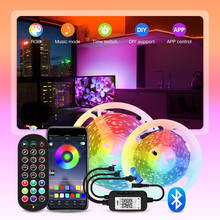 Bluetooth LED Strip RGB Led Light Tape SMD 5050 DC12V Music LED Light 5m 10m 15m 20m diode Ribbon Flexible with Bluetooth remote 2024 - купить недорого