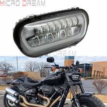 Conjunto de faros LED para motocicleta, faro delantero DRL de haz Alto y Bajo blanco de 9,8 pulgadas para Harley Softail Fat Bob 114 FXFB FXFBS 2018-2020 2024 - compra barato