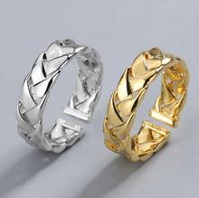 Mew-anillo para deportes para hombre y mujer, sortija informal a rayas doradas, estilo Hip Hop, Rock, Simple, no oxidado, 2020 2024 - compra barato