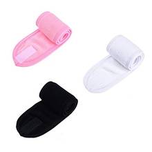 3Pcs Spa Facial Headband Make Up Wrap Head Terry Cloth Headband Stretch Towel with Magic Tape (White & Black & Pink) 2024 - buy cheap