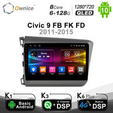 Rádio para carro ownice, android 1280, 720*10.0, gps, multimídia, para honda civic 9 fb fk fd 2004-2011, 4g lte spdif, 6g + 2011g 2024 - compre barato