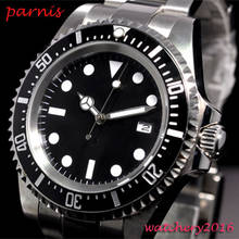 42mm parnis black sterile dial luminous marks date window vintage SEA automatic movement men's Watch 2024 - buy cheap