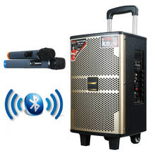 Alto-falante bluetooth, instrumento de som estéreo para ambientes externos, 8 polegadas, baixo e 3.5 polegadas, com rodas, echo, subwoofer portátil, usb, tf 2024 - compre barato