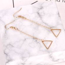 Pendant earrings minimalism pentagonal star triangular women's fashion accessories geometric long fringe statement Korean triang 2024 - buy cheap