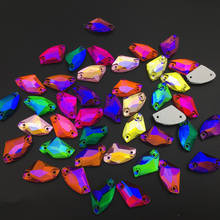 3256 galactic costurar em cristal de volta plana strass mais cor ab strass costura pedras de vidro para artesanato 2024 - compre barato