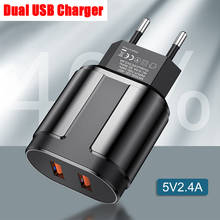 Dual USB 2.4A Mobile Phone Charger for iPhone 8 X SE 11 iPad Samsung J6 7 Huawei Android Smartphones Tablets Bluetooth Earphones 2024 - buy cheap