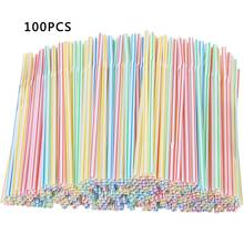 100Pcs 21cm Colorful Disposable Plastic Drinking Straws Foldable Elbow Straws For Wedding Birthday Celebration Party Supplies 2024 - buy cheap