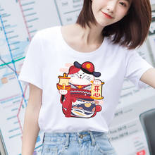 Harajuku Women's T-shirts Funny TShirt Women Kawaii T Shirt Female Shirt Femme Tops Aesthetic Stree Wear Japan Style Cute Cat 2024 - buy cheap