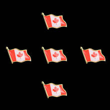 5 pçs clássico vermelho maple leaf flags américa canadá bandeira broche chapéu gravata pino emblema lembrança 2024 - compre barato