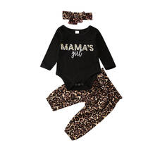 2020 Newborn Baby Girl Clothes Infant Baby Girl Sets Letter Romper+Leopard Pants Newborn Baby Girl Outfits Ensemble Bebe Fille 2024 - buy cheap