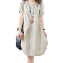 vestidos Casual Dress Women Elegant Solid Color Ruched Short Sleeve Round Neck Loose Party Women Mini Dress Summer 2021 2024 - buy cheap