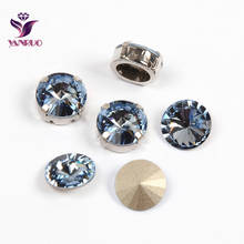 YANRUO-diamantes de imitación de zafiro claro para vestidos, todos los tamaños Rivoli de piedras de cristal, piedras puntiagudas en la espalda, diamantes de imitación para vestidos, 1122 2024 - compra barato