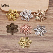 BoYuTe (100 Pieces/Lot) 27MM Metal Brass Filigree Flower Findings Diy Hand Made Jewelry Accessories Parts 2024 - buy cheap