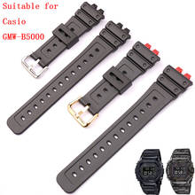 Watch accessories men's silicone strap suitable for Casio GMW-B5000D black resin sports waterproof strap 2024 - buy cheap